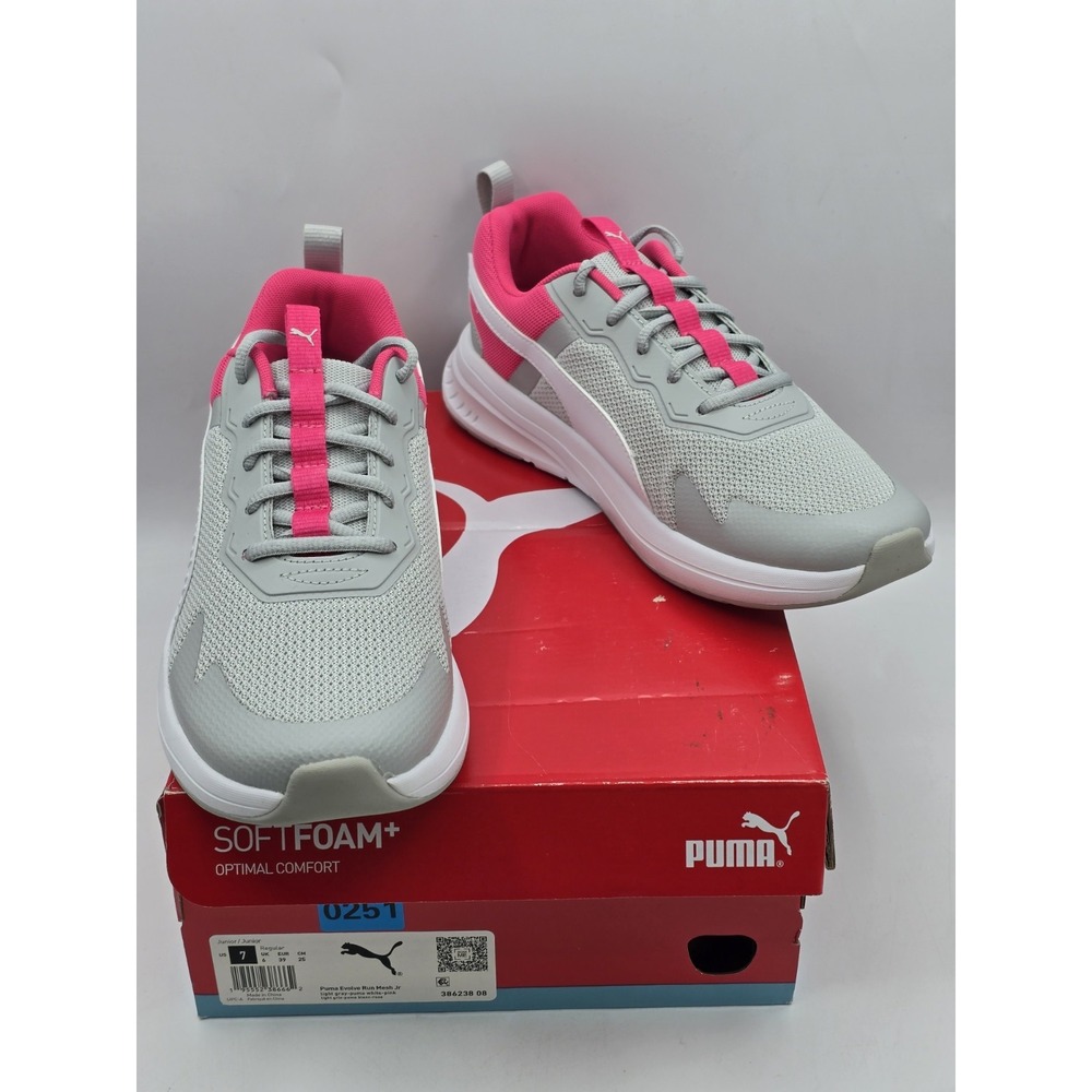 PUMA Evolve Run Mesh Jr Lace Up Youth Sz 7 M Pink Sneakers Casual Shoes